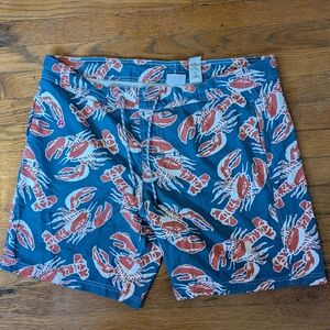 Lobster Print Swim Shorts Coastal New England Vacation Wear